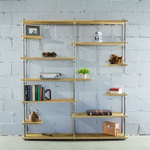 Load image into Gallery viewer, Open Eleven Shelf Industrial Pipe Bookcase