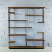 Load image into Gallery viewer, Open Eleven Shelf Industrial Pipe Bookcase