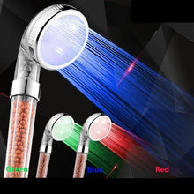 Load image into Gallery viewer, 3 Color LED Temperature Sensor Shower Head