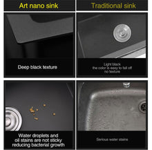 Load image into Gallery viewer, Ari - Black Nano Antibacterial Stainless Steel Double Bowl Kitchen SInk