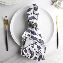 Load image into Gallery viewer, Amphitrite - Set of 6 Blue & White Mediterranean Napkins