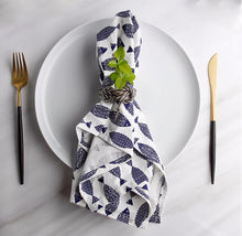 Load image into Gallery viewer, Amphitrite - Set of 6 Blue & White Mediterranean Napkins