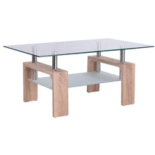 Load image into Gallery viewer, Bertha - Modern Glass Coffee Table with Storage Shelf