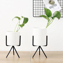 Load image into Gallery viewer, 3 Set Ceramic Flower Planters with Modern Stand