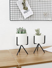 Load image into Gallery viewer, 3 Set Ceramic Flower Planters with Modern Stand
