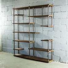 Load image into Gallery viewer, Open Eleven Shelf Industrial Pipe Bookcase
