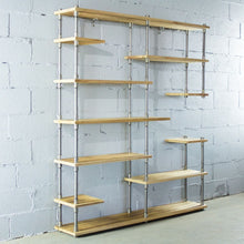 Load image into Gallery viewer, Open Eleven Shelf Industrial Pipe Bookcase
