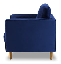 Load image into Gallery viewer, Bente - Tufted Blue Velvet Lounge Chair
