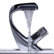 Load image into Gallery viewer, Annetta - Modern Chrome Plated Solid Brass Waterfall Spout Bathroom Faucet
