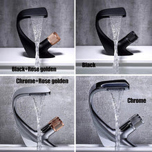 Load image into Gallery viewer, Annetta - Modern Chrome Plated Solid Brass Waterfall Spout Bathroom Faucet
