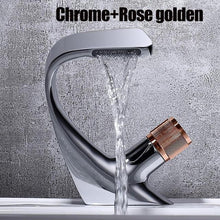 Load image into Gallery viewer, Annetta - Modern Chrome Plated Solid Brass Waterfall Spout Bathroom Faucet
