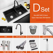 Load image into Gallery viewer, Ari - Black Nano Antibacterial Stainless Steel Double Bowl Kitchen SInk
