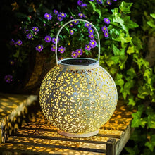Load image into Gallery viewer, Bode - Round Solar Hanging Shadow Cast Lantern

