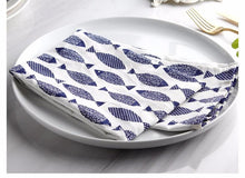 Load image into Gallery viewer, Amphitrite - Set of 6 Blue &amp; White Mediterranean Napkins
