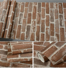 Load image into Gallery viewer, Carter - Rustic Vintage 3D Faux Brick Wallpaper Roll
