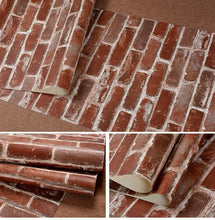 Load image into Gallery viewer, Carter - Rustic Vintage 3D Faux Brick Wallpaper Roll
